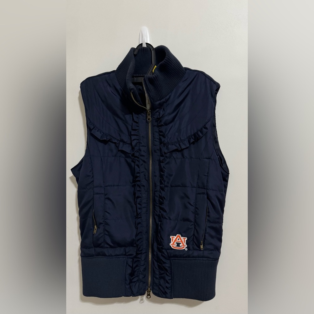 colosseum athletic Auburn university ruffled zip up puffer vest size M